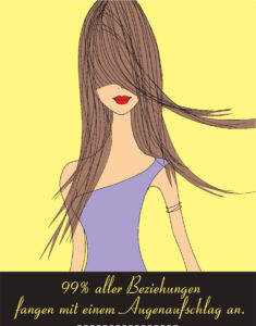 Frau mit langen Haaren und langem Pony